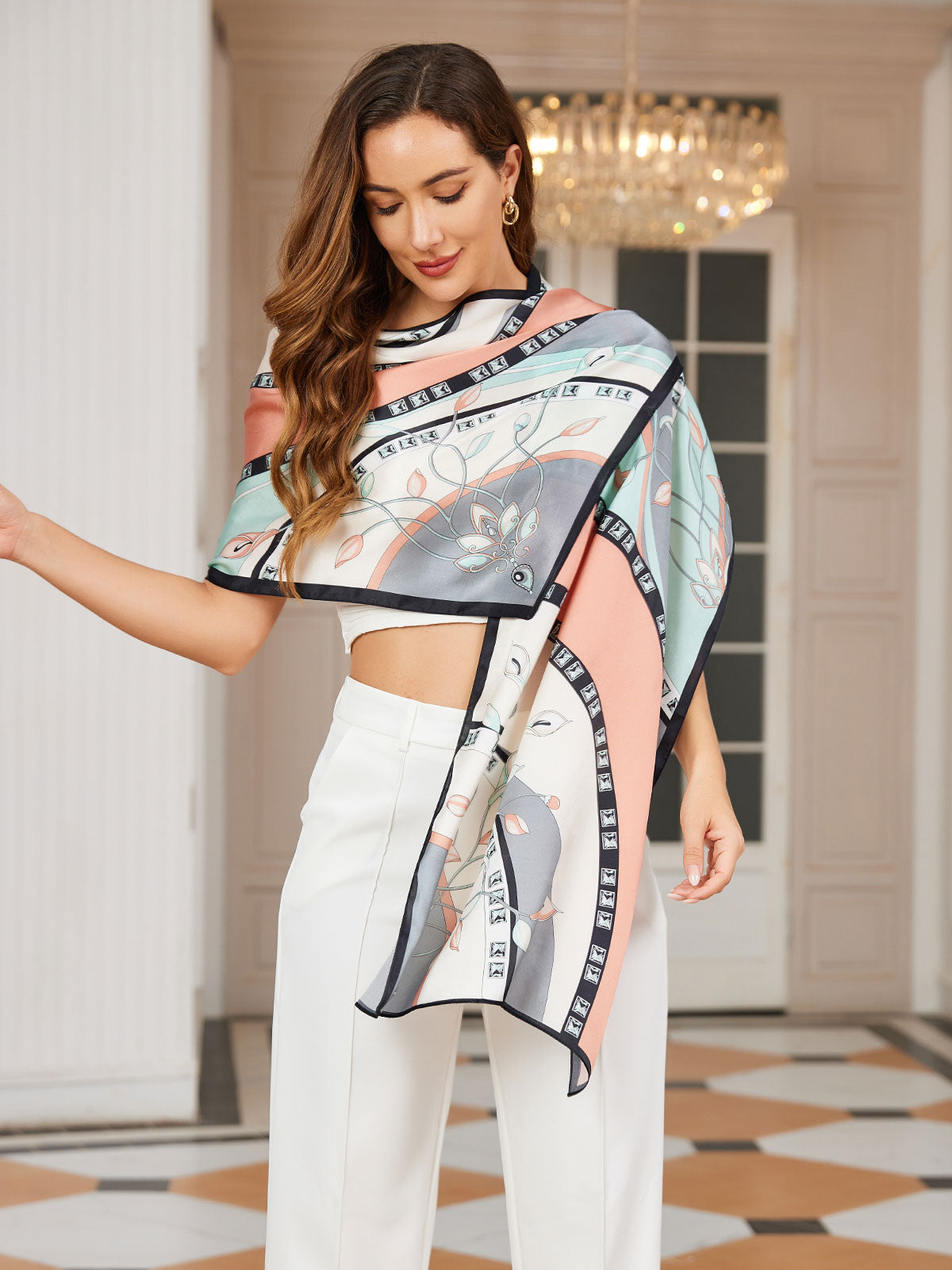 [P030] SilkSilky-ES Seda Pura Scarf 001,