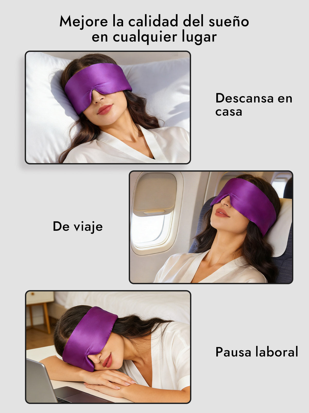 [Púrpura] SilkSilky-ES 19Momme Pure Silk Eye Mask 006