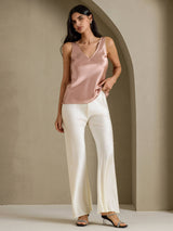 [Toscana] SilkSilky-ES Sleeveless V Neck Top de tirantes 006