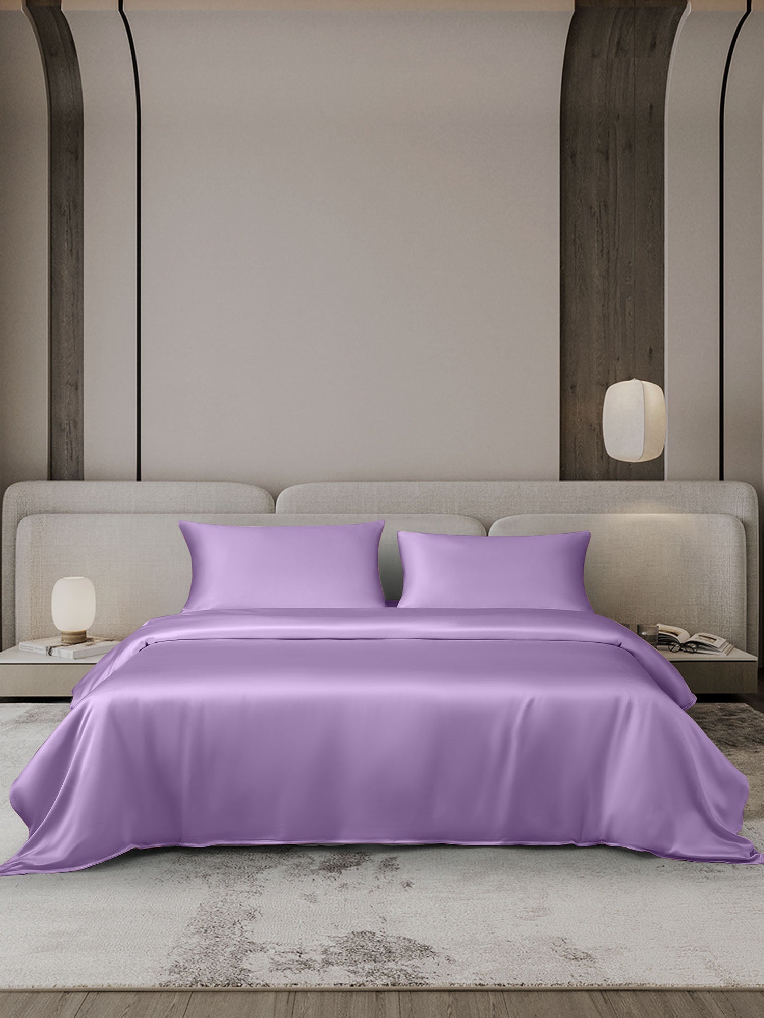 [Lavanda] SilkSilky-ES 19Momme Juego de ropa de cama 002