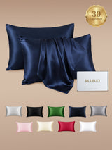 [Azul Oscuro] SilkSilky-ES 30Momme Fundas De Almohada 001