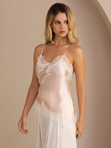 [Rosa] SilkSilky-ES Spaghetti Strap V Neck Top de tirantes 003