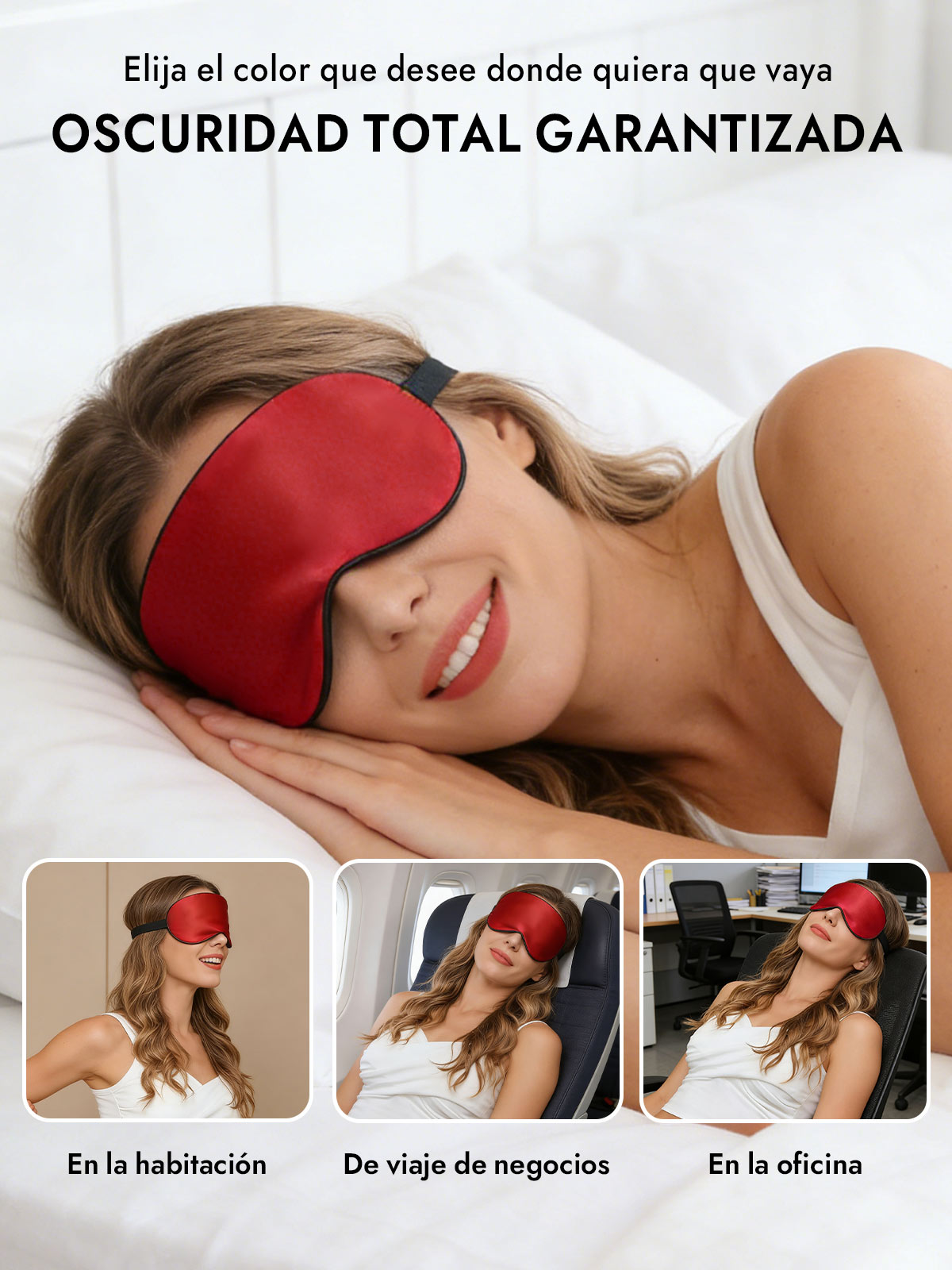 [Rojo] SilkSilky-ES Antifaces De Dormir 006