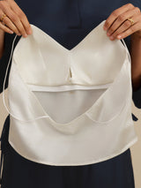 [Blanco] SilkSilky-ES Spaghetti Strap V Neck Top de tirantes 005