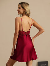 [Vino] SilkSilky-ES Spaghetti Strap Deep V Neck Camisón 002