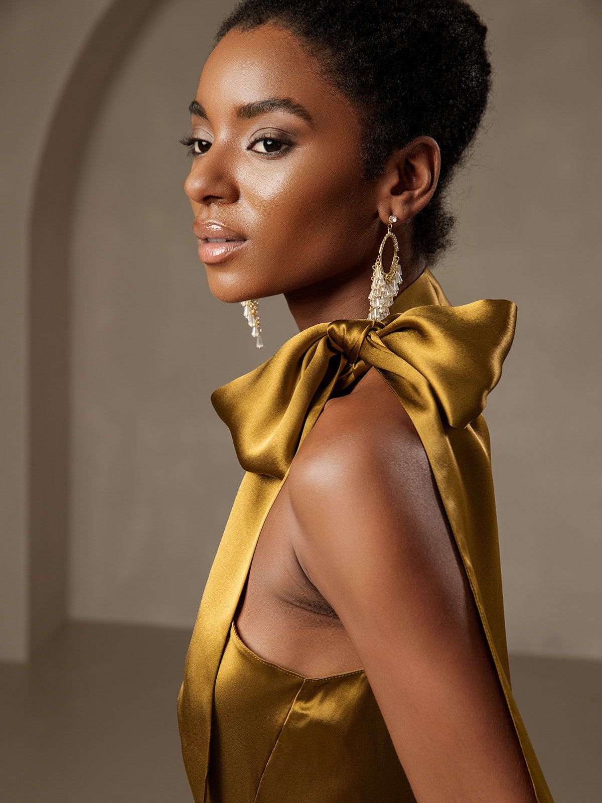 [Marrón] SilkSilky-ES 19Momme Sin mangas Vestido 008