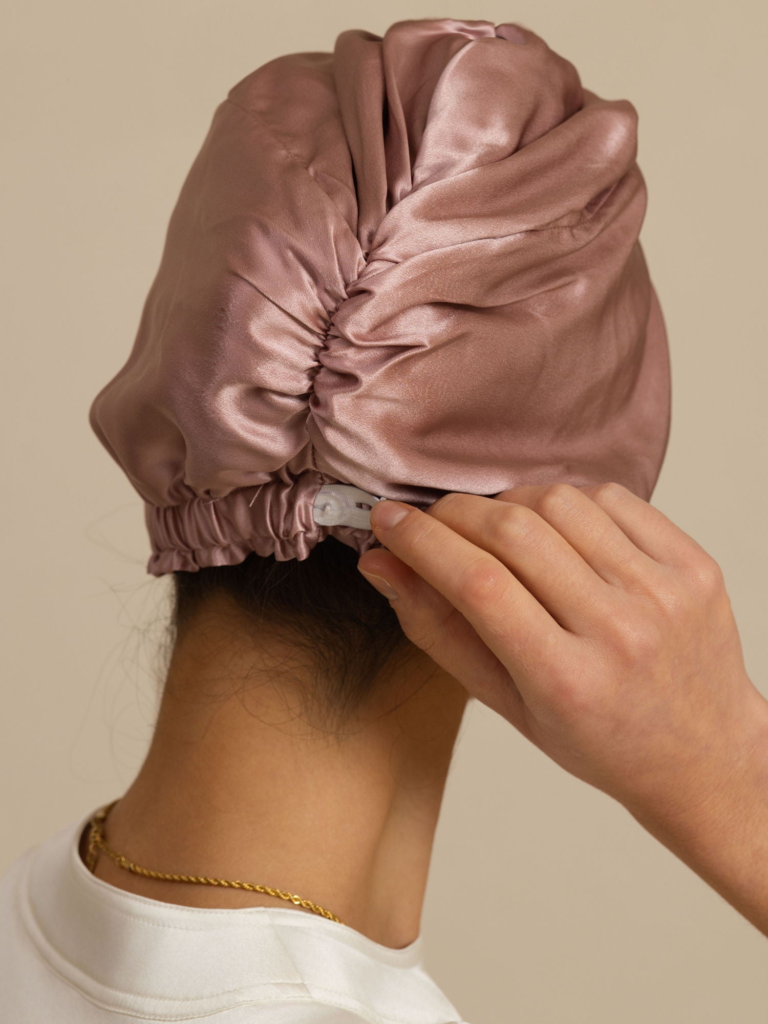 [Malva Pálido] SilkSilky-ES 22Momme Gorros De Dormir 002