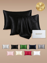 [Negro] SilkSilky-ES 30Momme Fundas De Almohada 001
