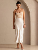 [Beige] SilkSilky-ES Falda 005