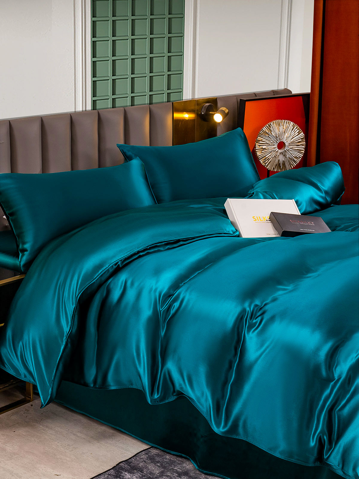 [Azul Real] SilkSilky-ES 25Momme Seda Pura Bedding Set 005