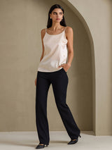 [Beige] SilkSilky-ES Spaghetti Strap Top de tirantes 006