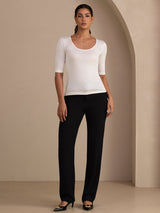 [Blanco] SilkSilky-ES Half Sleeve Camisetas de Mujer 007
