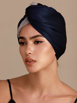 [Azul Oscuro] SilkSilky-ES Turbante Para El Cabello 002