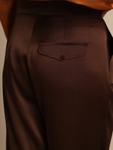 [Chocolate Negro] SilkSilky-ES 19Momme Seda Womens Pants 003