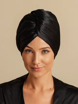[Negro] SilkSilky-ES Turbante Para El Cabello 003