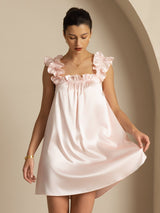 [Rosa] SilkSilky-ES Sleeveless Square Neck Camisón 005