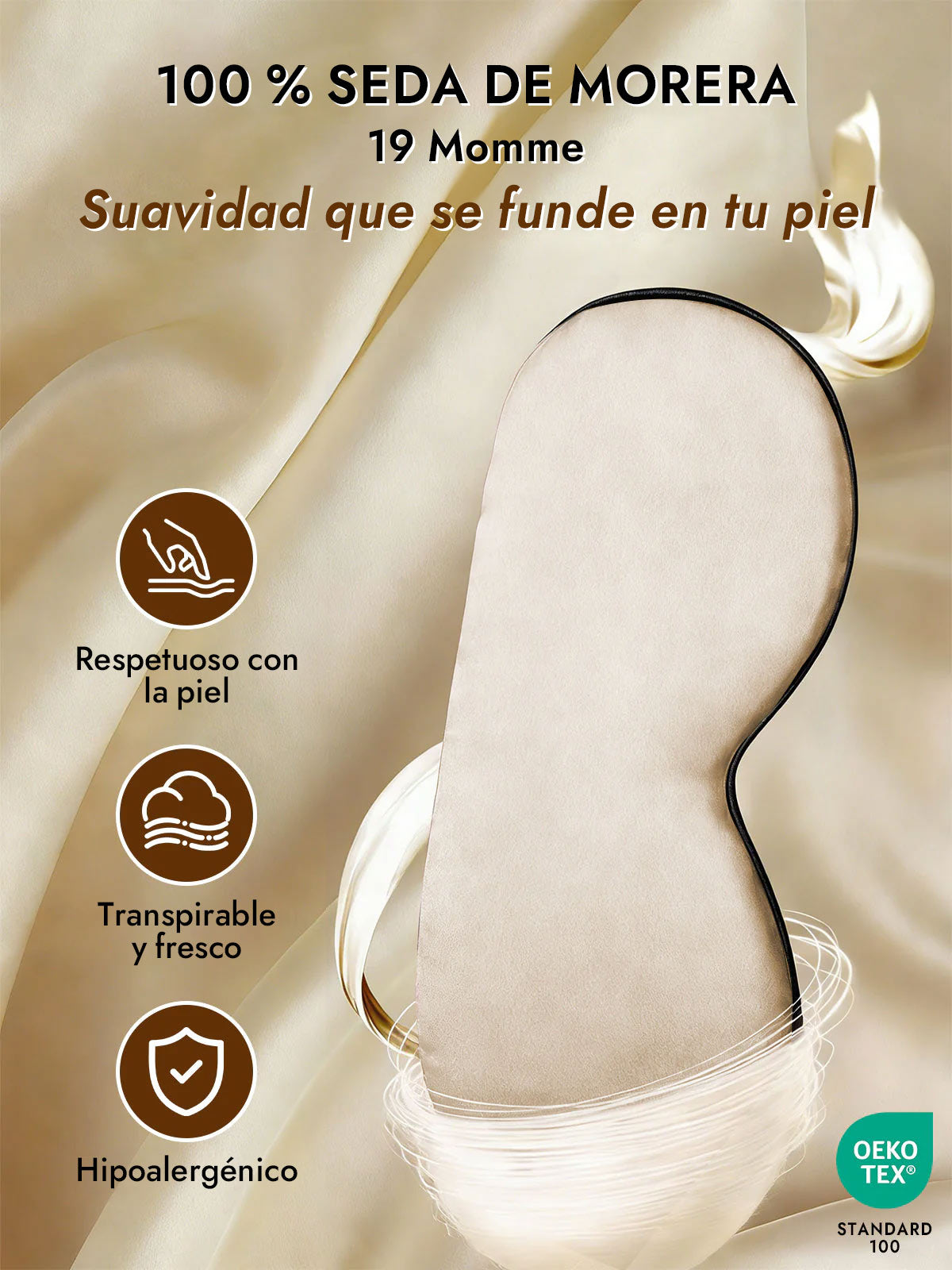 [Beige] SilkSilky-ES Antifaces De Dormir 003