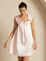 [Rosa] SilkSilky-ES Sleeveless Square Neck Camisón 001