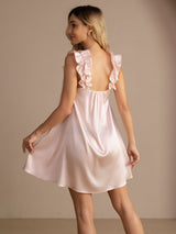 [Rosa] SilkSilky-ES Sleeveless Square Neck Camisón 002