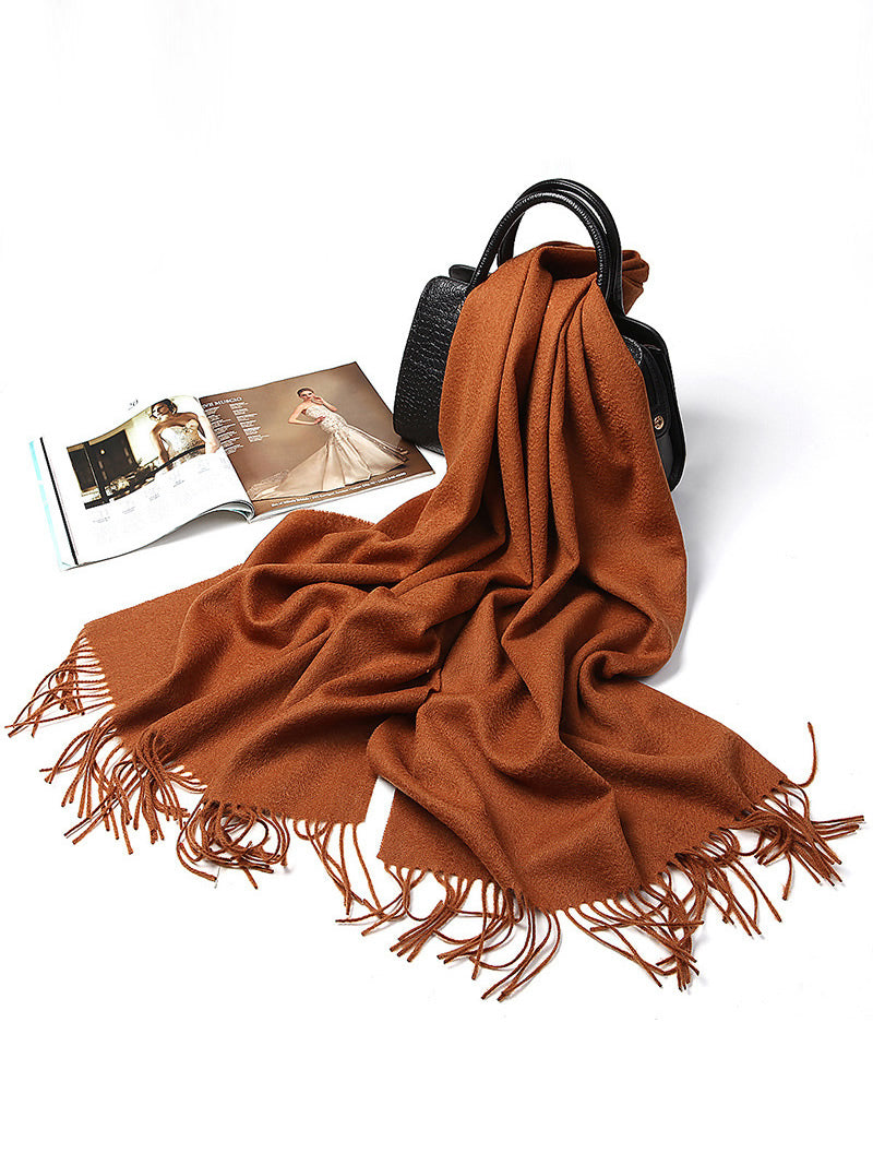 [Marrón] SilkSilky-ES Lana Scarf 005