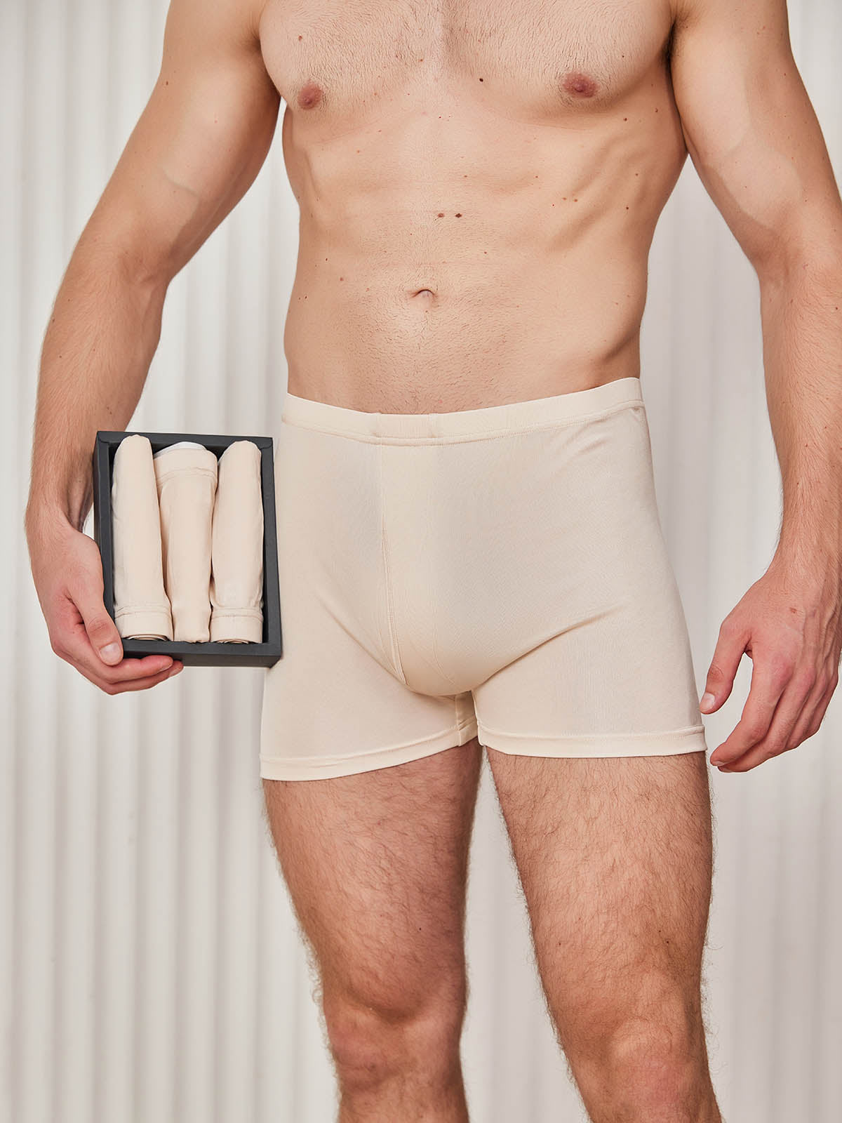 SilkSilky ES Tejido de seda Mens Underwear Beige 003