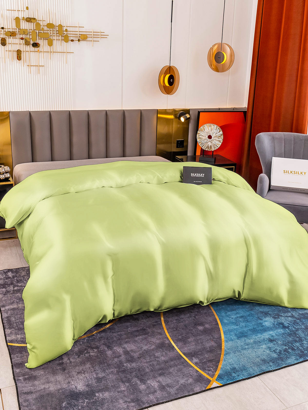 [Menta Verde] SilkSilky-ES 19Momme Seda Pura Duvet Cover 002