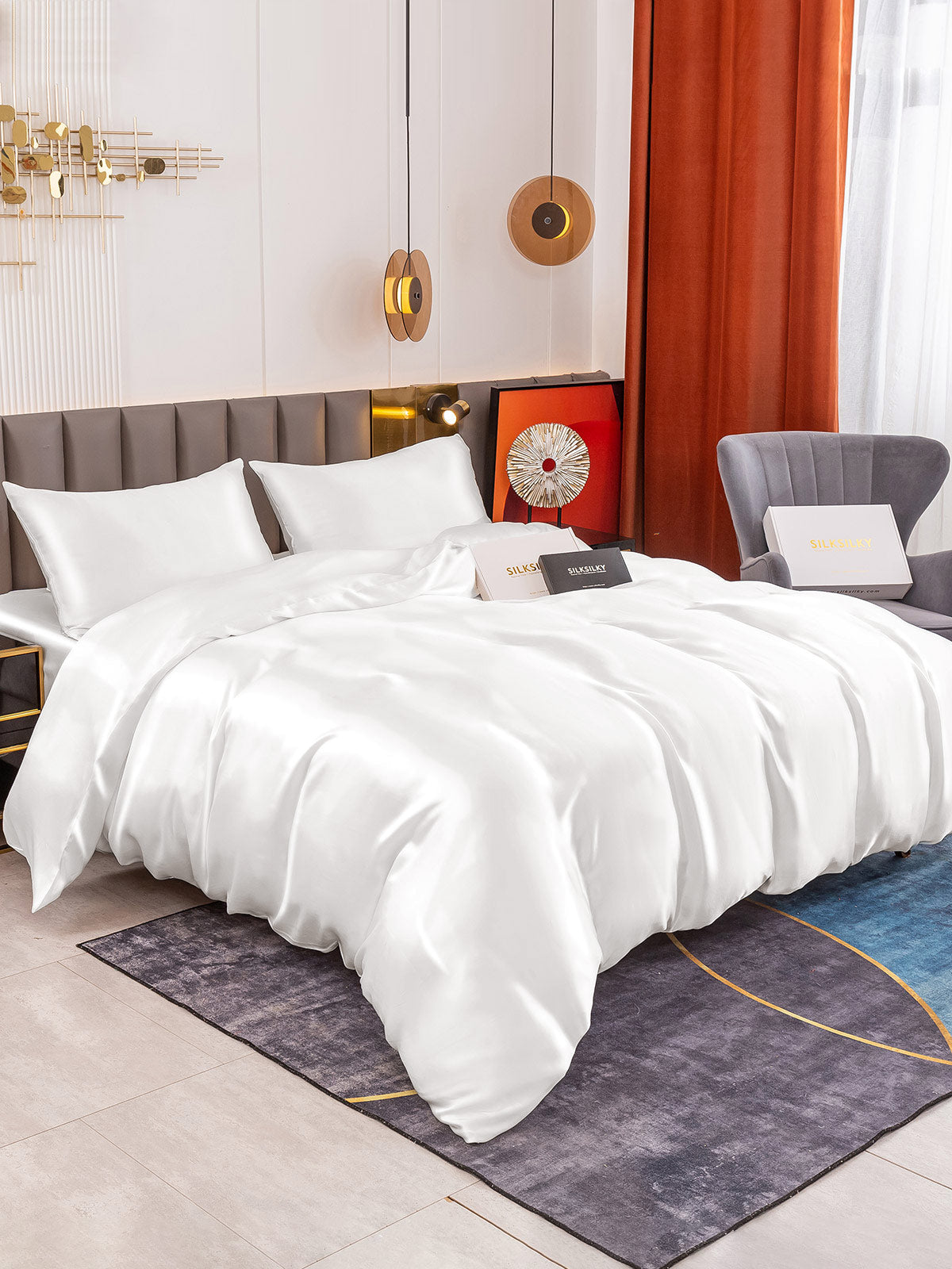 [Blanco] SilkSilky-ES 19Momme Seda Pura Bedding Set 002