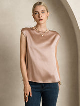 [Toscana] SilkSilky-ES Cap Sleeve Round Neck Camisetas de Mujer 008