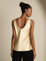 [Champán] SilkSilky-ES Sleeveless V Neck Top de tirantes 002