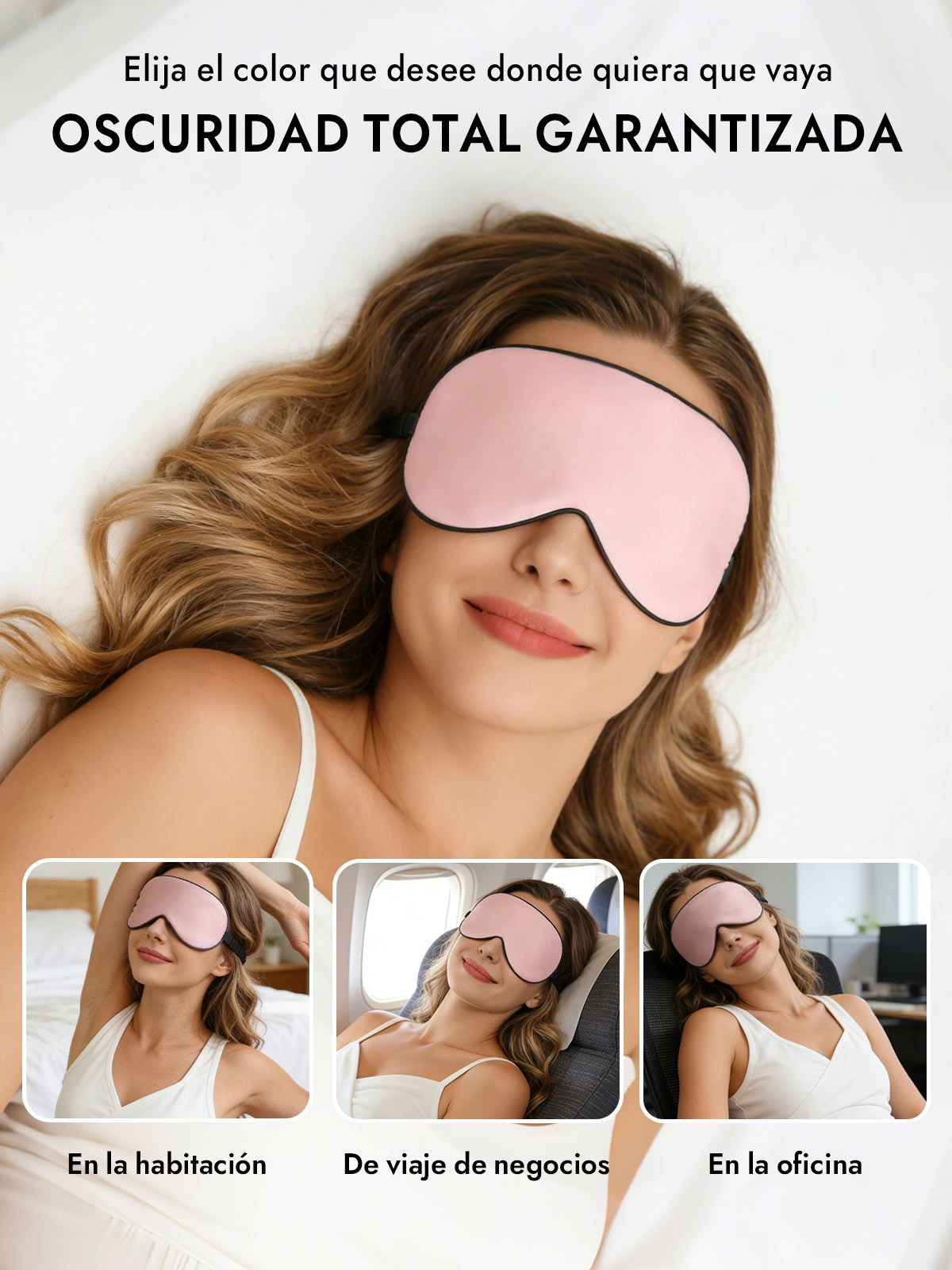 [Rosa Claro] SilkSilky-ES Antifaces De Dormir 006