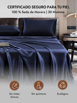 [Azul Oscuro] SilkSilky-ES 30Momme Fundas De Almohada 007
