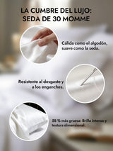 [Blanco] SilkSilky-ES 30Momme Fundas De Almohada 002