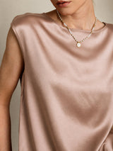 [Toscana] SilkSilky-ES Cap Sleeve Round Neck Camisetas de Mujer 004
