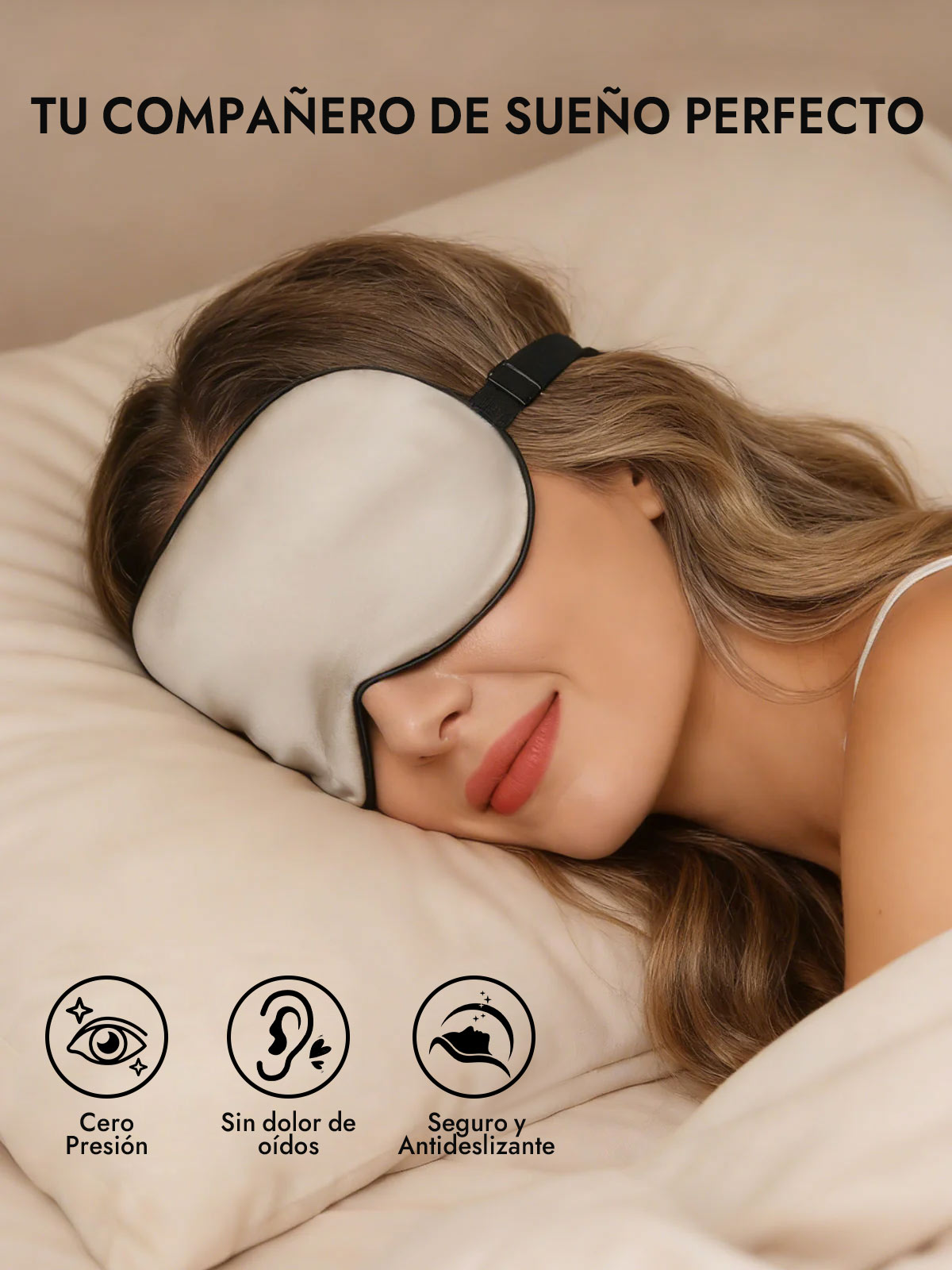 [Beige] SilkSilky-ES Antifaces De Dormir 005