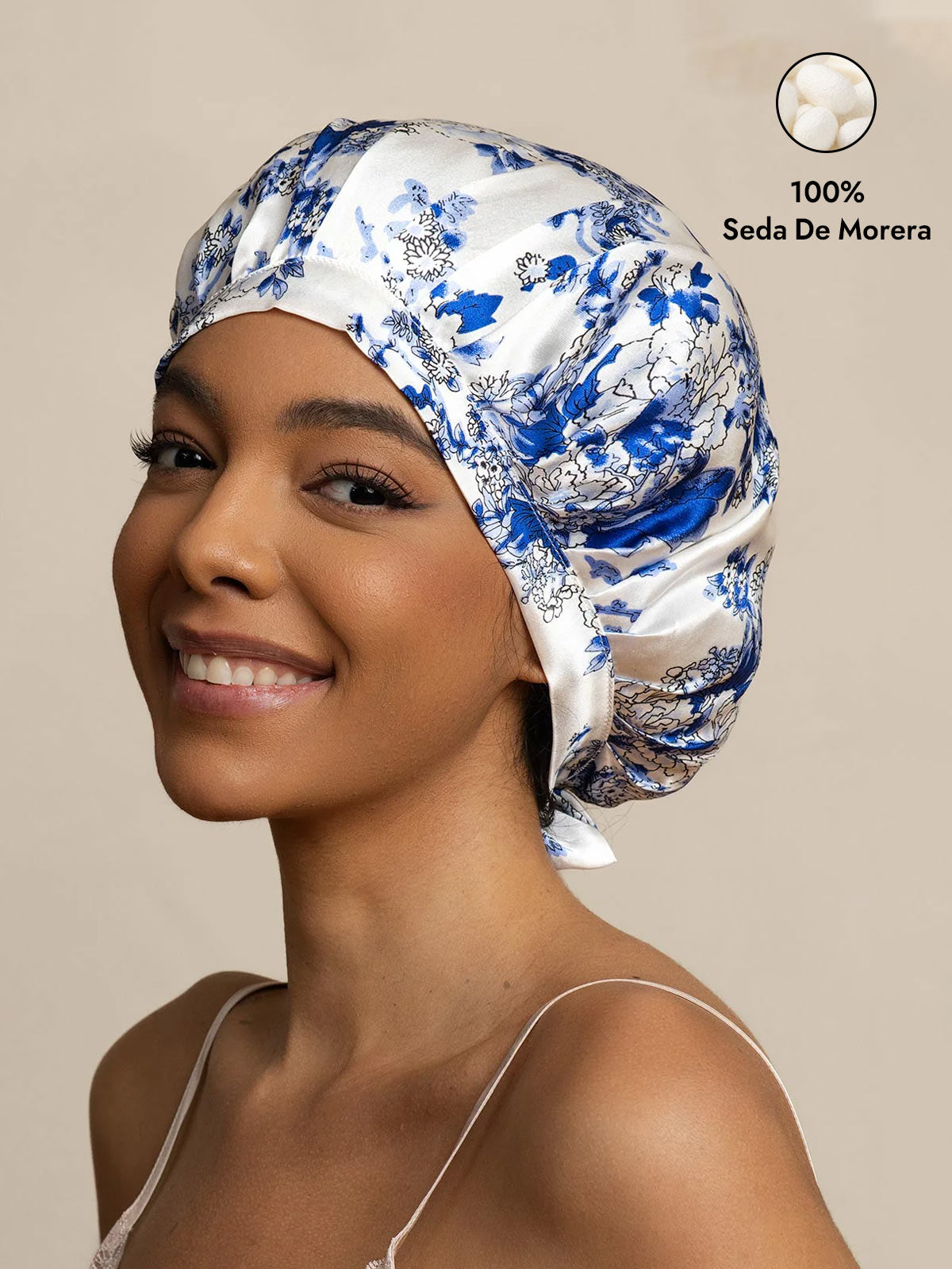 [Porcelana Azul Y Blanca] SilkSilky-ES Gorros De Dormir 001