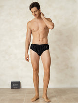 [Negro] SilkSilky-ES Seda Pura Mens Underwear 003