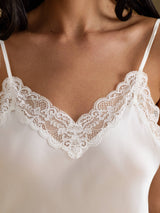 [Blanco] SilkSilky-ES V Neck Top de tirantes 004