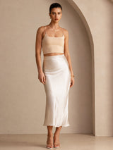 [Beige] SilkSilky-ES Falda 007