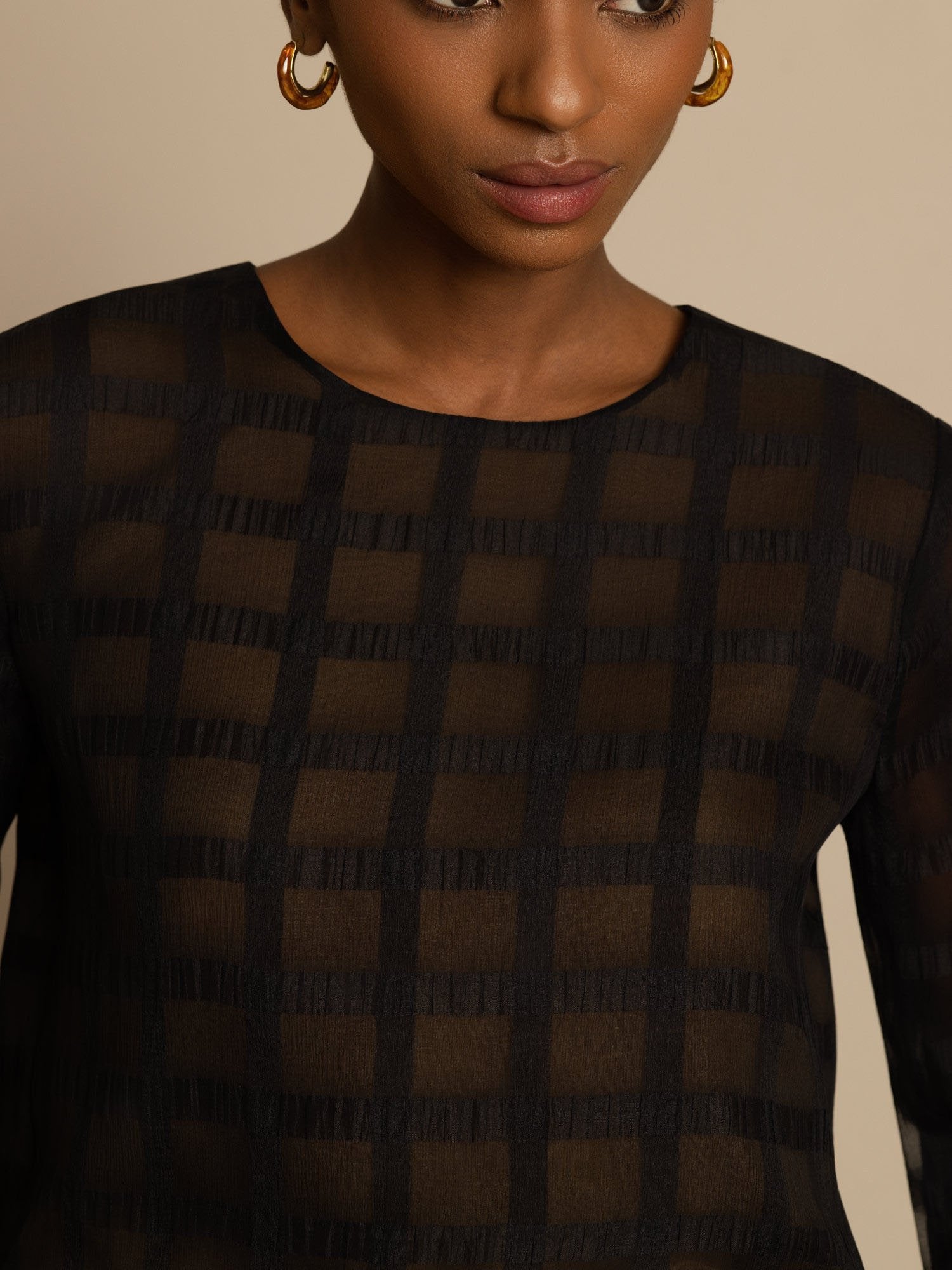 [Negro] SilkSilky-ES Blouse 004