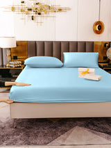 [Azul Claro] SilkSilky-ES 19Momme Juego de ropa de cama 006