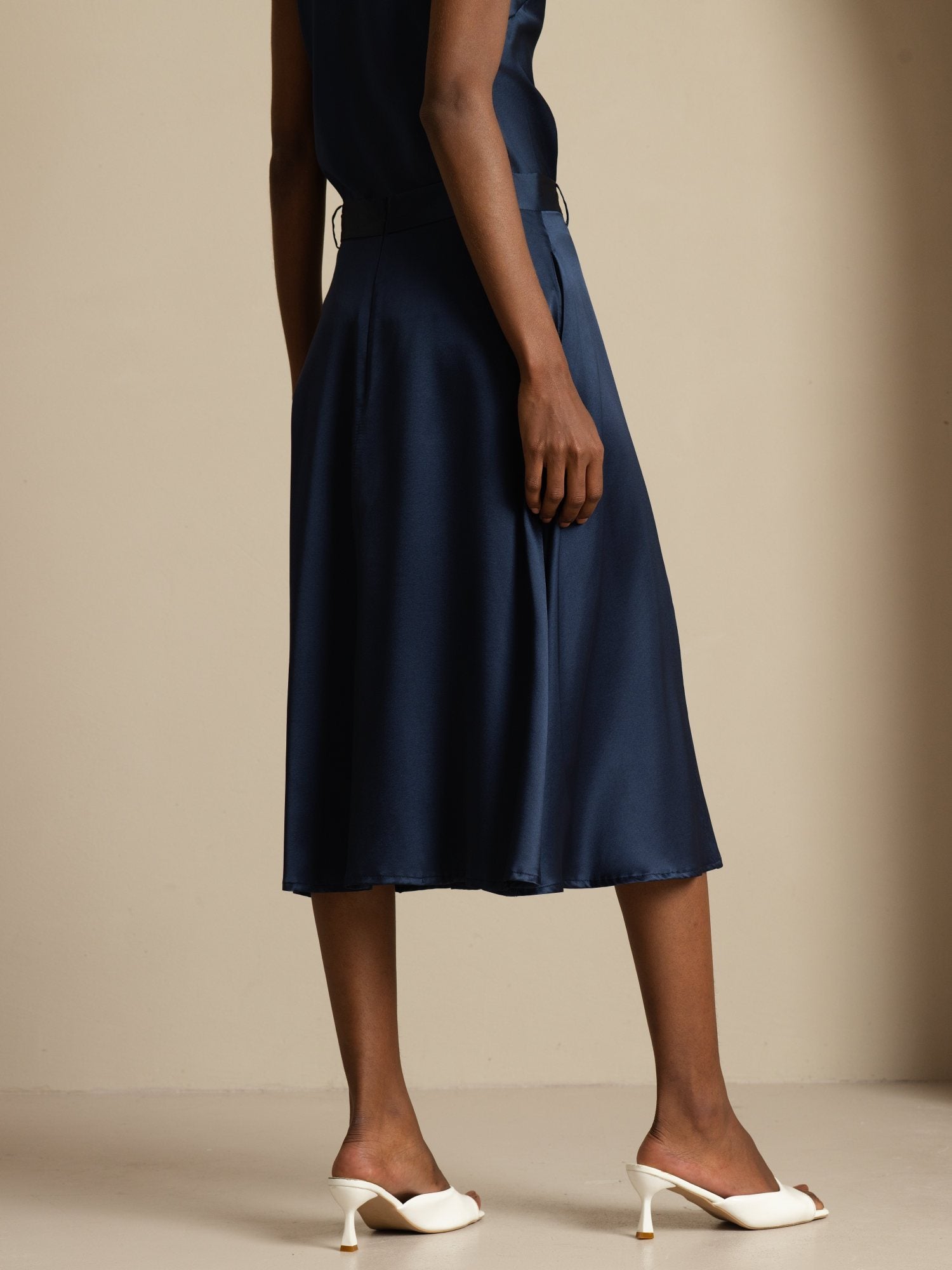 [AzulOscuro] SilkSilky-ES 19Momme Seda Skirt 002