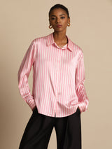[Raya Rosa] SilkSilky-ES Long Sleeve Lapel Collar Blusas de Mujer 002