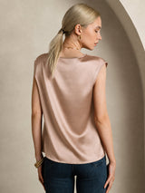 [Toscana] SilkSilky-ES Cap Sleeve Round Neck Camisetas de Mujer 002