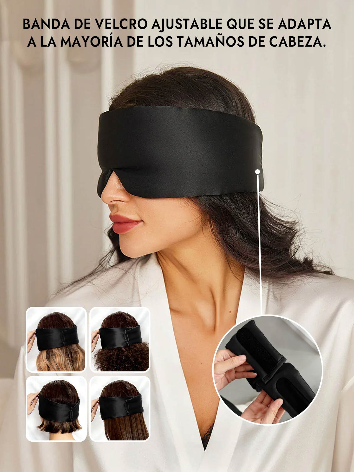 [Negro] SilkSilky-ES 19Momme Pure Silk Eye Mask 004