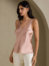 [Toscana] SilkSilky-ES Sleeveless V Neck Top de tirantes 001