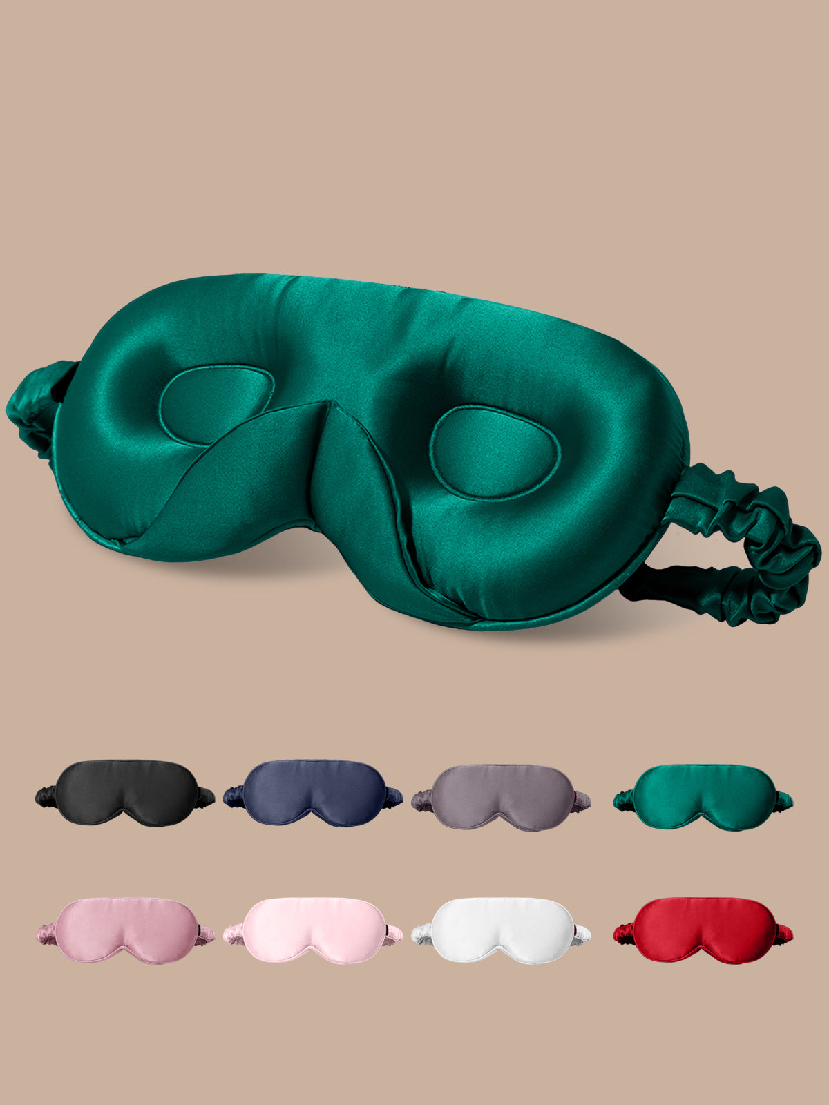 [Verde Oscuro] SilkSilky-ES Seda Pura Eye Mask 001