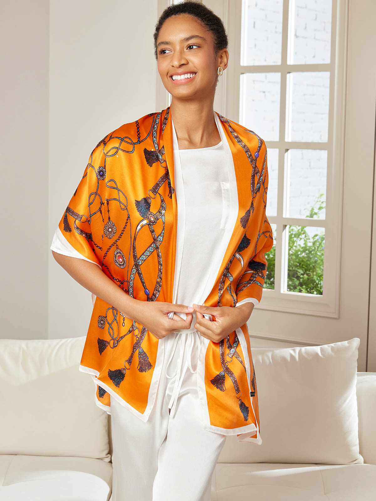 [P018] SilkSilky-ES Seda Pura Scarf 001,