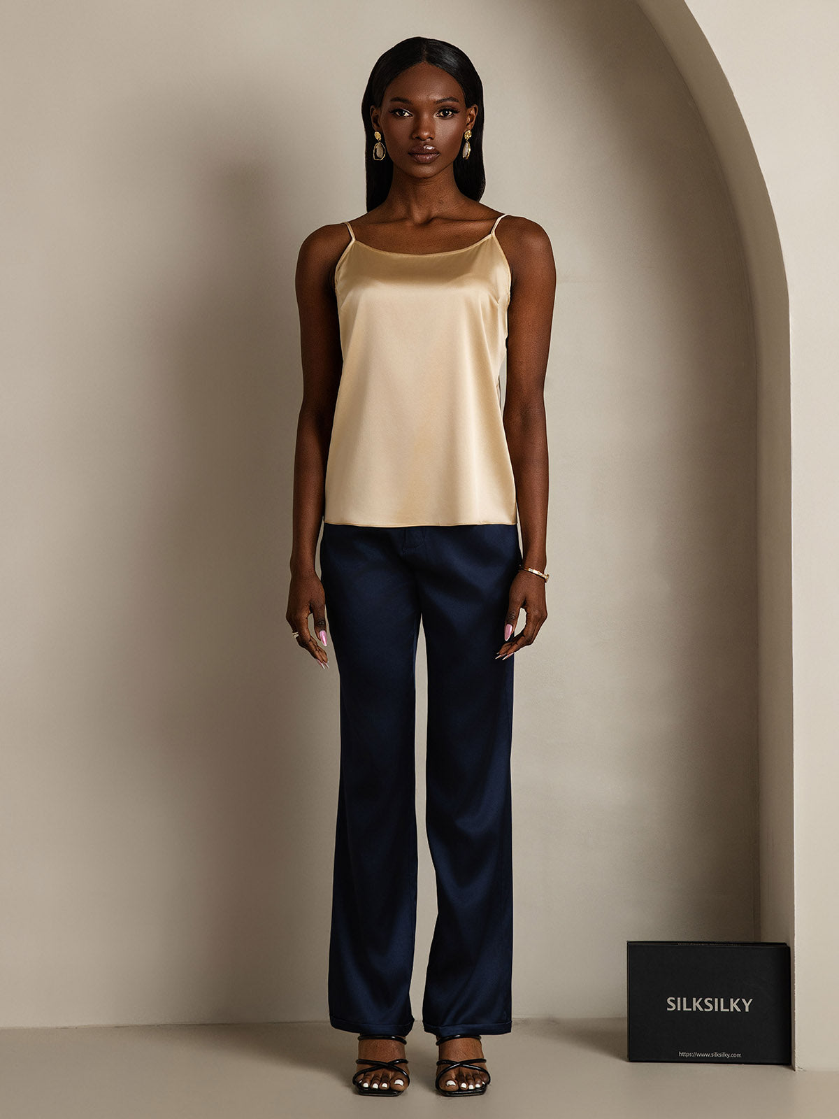 [Champán] SilkSilky-ES 19Momme Seda Camisoles 008