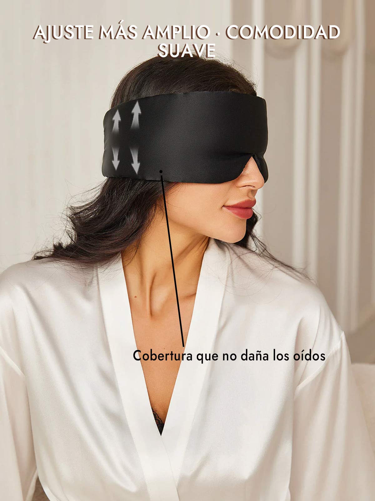 [Negro] SilkSilky-ES 19Momme Pure Silk Eye Mask 005