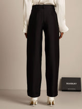 [Negro] SilkSilky-ES 32Momme Seda Womens Pants 002